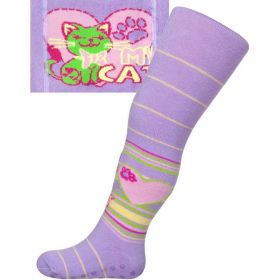 Bavlněné punčocháčky New Baby s ABS fialové my cat Béžová | 104 (3-4r)