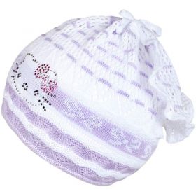 Pletená čepička-šátek New Baby kočička fialová