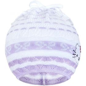 Pletená čepička-šátek New Baby kočička fialová | 104 (3-4r)