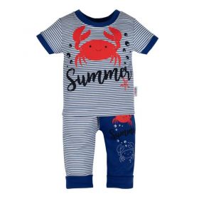 Kojenecké tričko s krátkým rukávem a tepláčky New Baby Summer Modrá | 62 (3-6m), 68 (4-6m), 74 (6-9m), 92 (18-24m)
