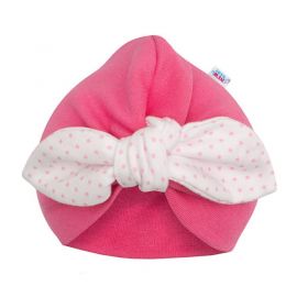 Dívčí čepička turban New Baby For Girls dots Růžová | 68 (4-6m), 74 (6-9m), 80 (9-12m), 86 (12-18m), 92 (18-24m)