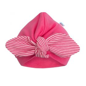 Dívčí čepička turban New Baby For Girls stripes Růžová