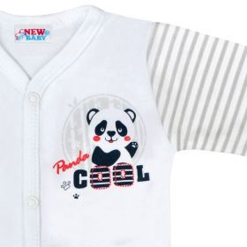 Kojenecké celorozepínací body s dlouhým rukávem New Baby Panda Šedá